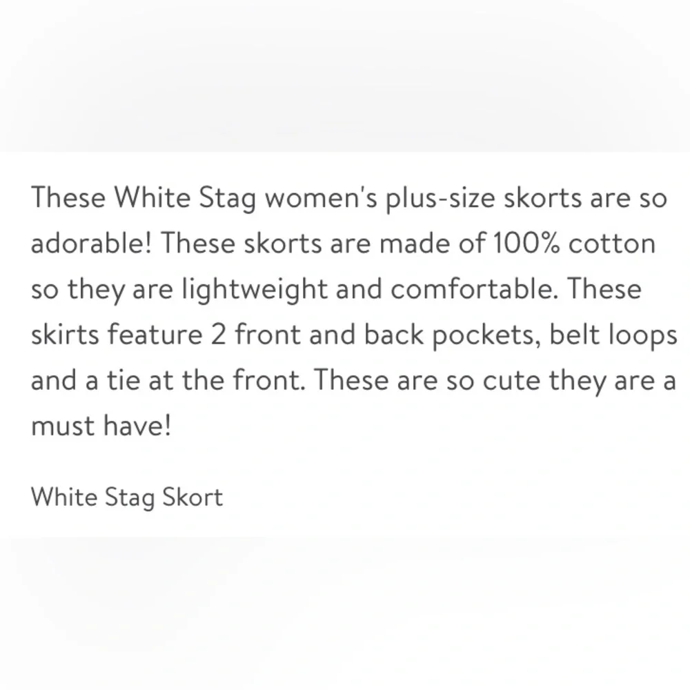 Chambray Skort Tie Waist Chambray Denim Style Shorts Skirt White Stag Size 14